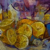 Limones y copas - 33x33 cm