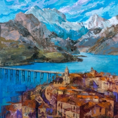 Riaño y los Picos de Europa - 100x100 cm