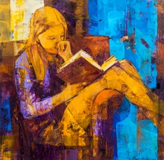 Lectura de Otoño - 50x50 cms.