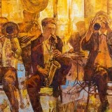 Jazz amarillo - 100x100 cm